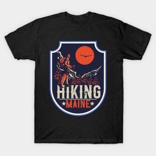 Hiking adventure wild retro exploring Maine T-Shirt